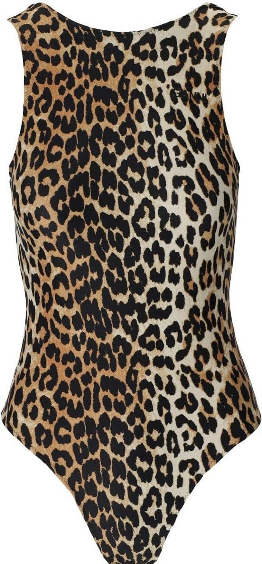 Heren Ganni | Ganni Leopard-Print Swimsuit Brown Bruin