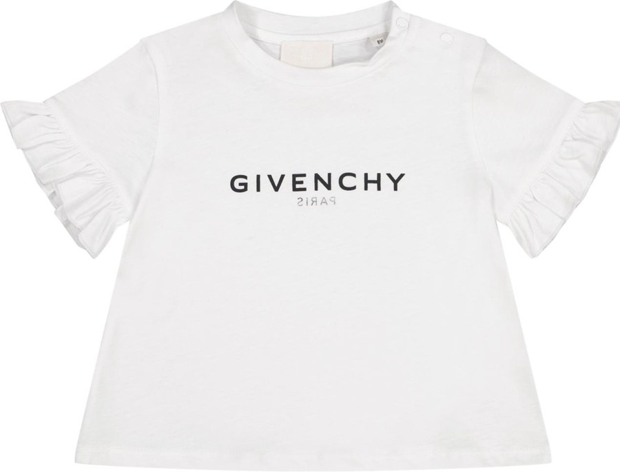 Kids Givenchy Shirts | Givenchy Givenchy Baby Meisjes T-Shirt Wit Wit