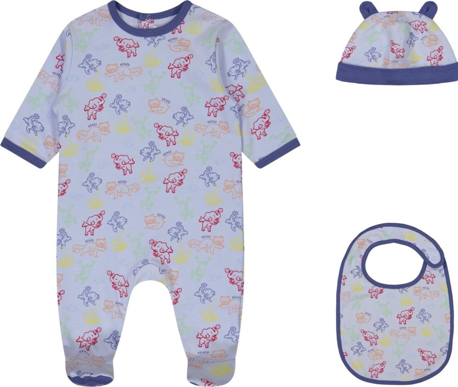 Kids Kenzo Sets | Kenzo Kenzo Kids Unisex Boxpakje Licht Blauw Blauw