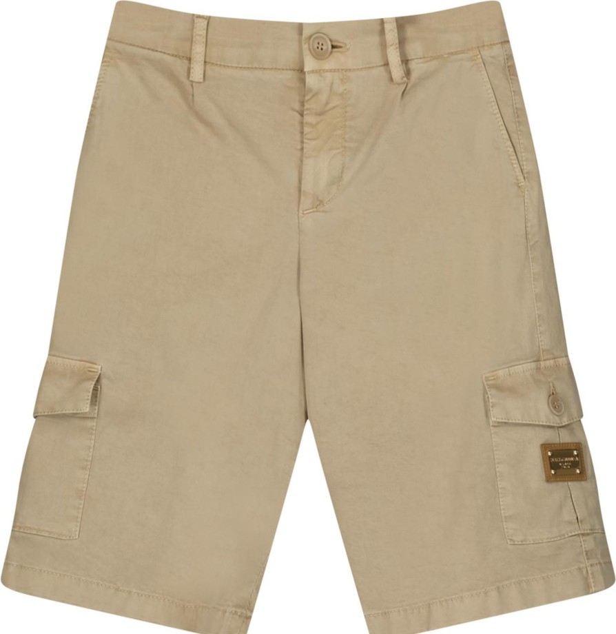 Kids Dolce & Gabbana Shorts | Dolce & Gabbana Dolce & Gabbana Kinder Jongens Shorts Beige Beige