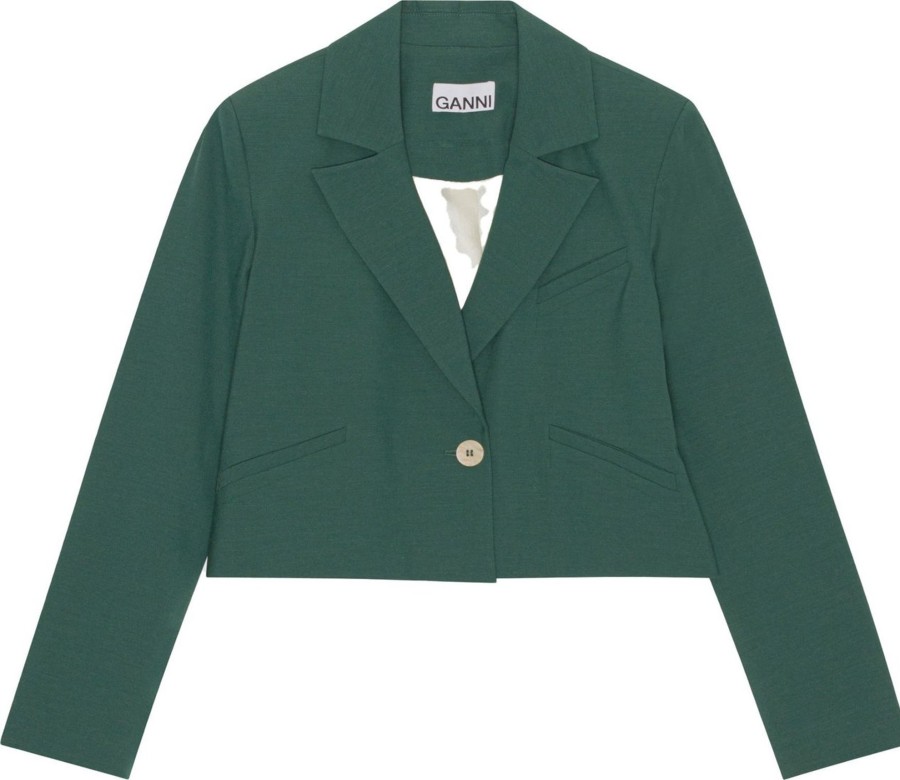 Dames Ganni | Ganni Blazers F7887 Groen