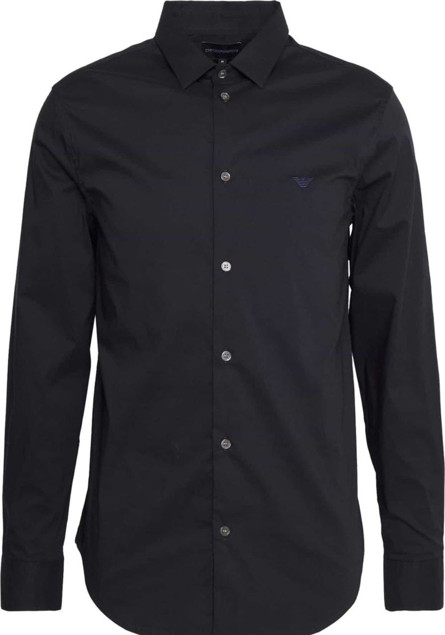 Heren EA7 | Ea7 Emporio Armani Shirt Blue Scuro Zwart