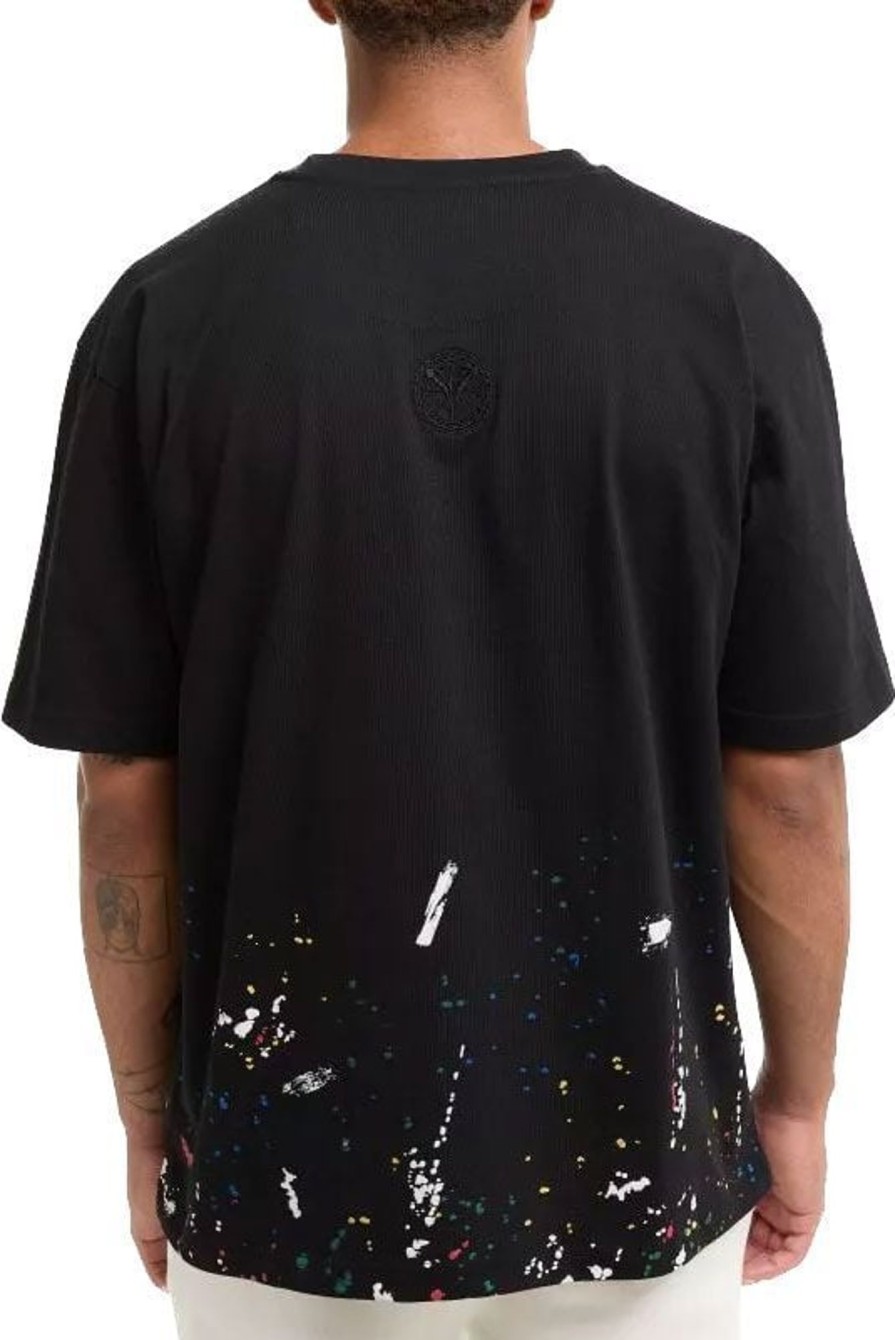 Heren Carlo Colucci | Carlo Colucci Paint Drop T Black Zwart