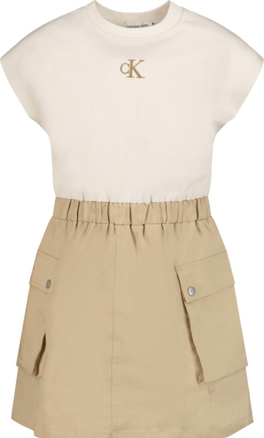 Kids Calvin Klein Jurken | Calvin Klein Calvin Klein Kinder Meisjes Jurk Beige Beige