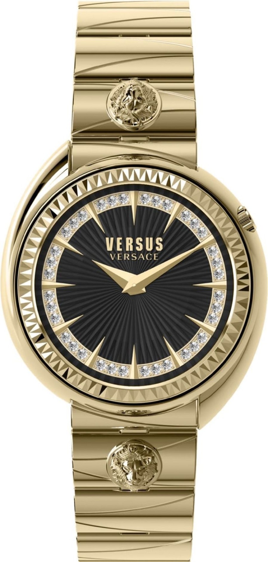 Dames Versace | Versace Vsphf2421 Tortona Dameshorloge Zwart