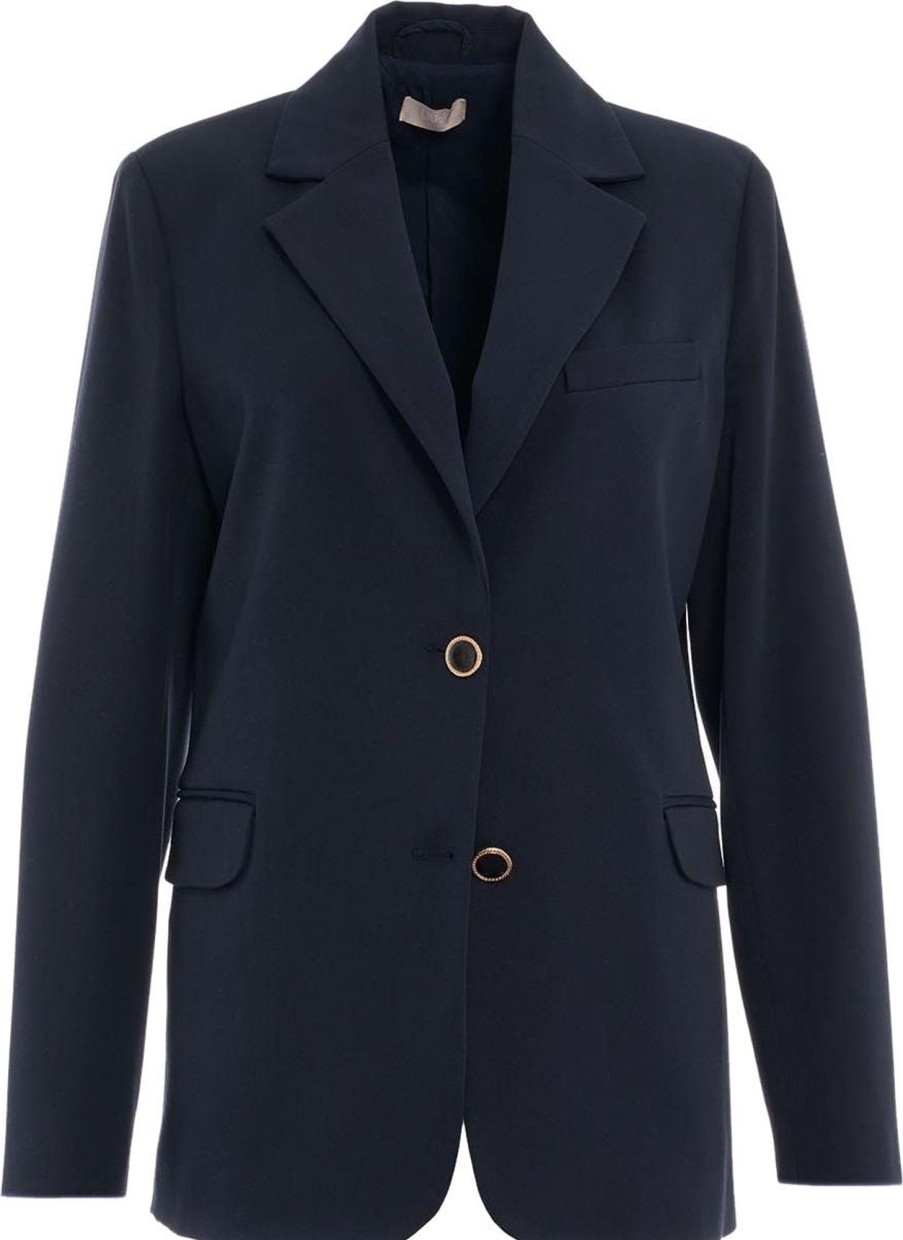 Dames Liu Jo | Liu Jo Single Breasted Blazer Blauw