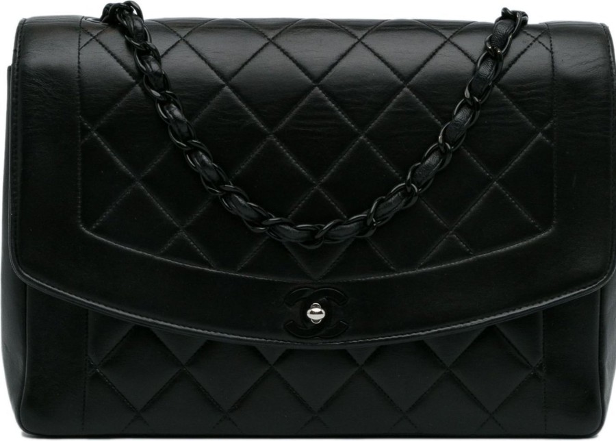 Dames Chanel | Chanel Diana Flap Crossbody Bag Zwart