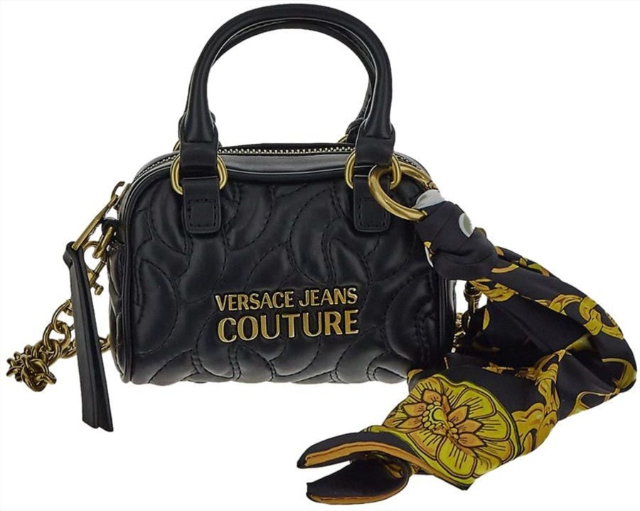 Dames Versace Jeans Couture | Versace Jeans Couture Quilted Mini Shoulder Bag Zwart