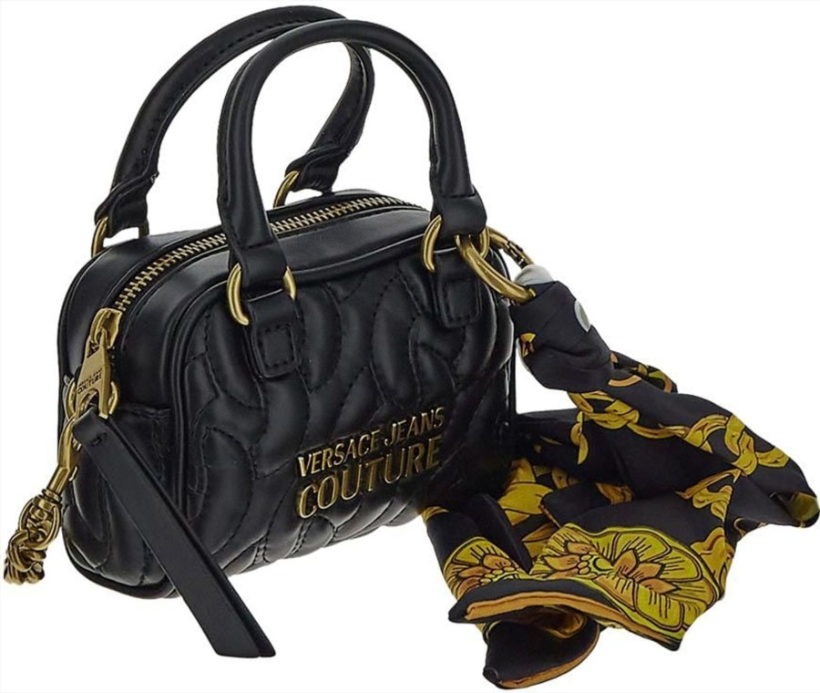 Dames Versace Jeans Couture | Versace Jeans Couture Quilted Mini Shoulder Bag Zwart