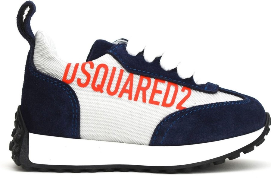 Kids Dsquared2 Sneakers | Dsquared2 Runner Sneaker Blauw-Rood Blauw