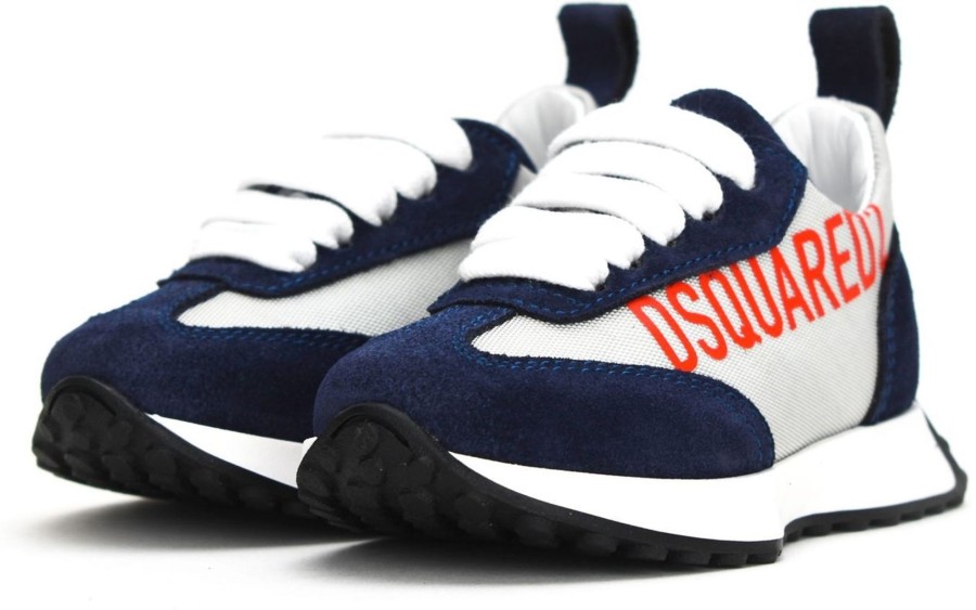 Kids Dsquared2 Sneakers | Dsquared2 Runner Sneaker Blauw-Rood Blauw