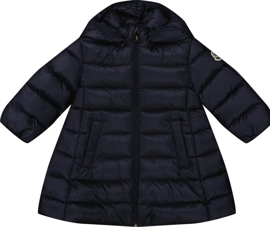 Kids Moncler Tassen | Moncler Moncler Baby Meisjes Jas Navy Blauw