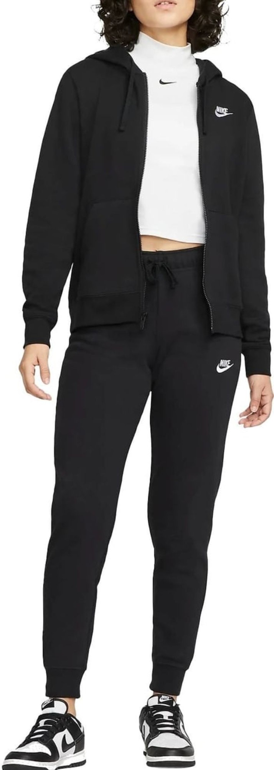 Dames Nike | Nike Sportswear Club Fleece Trainingspak Dames Zwart Zwart