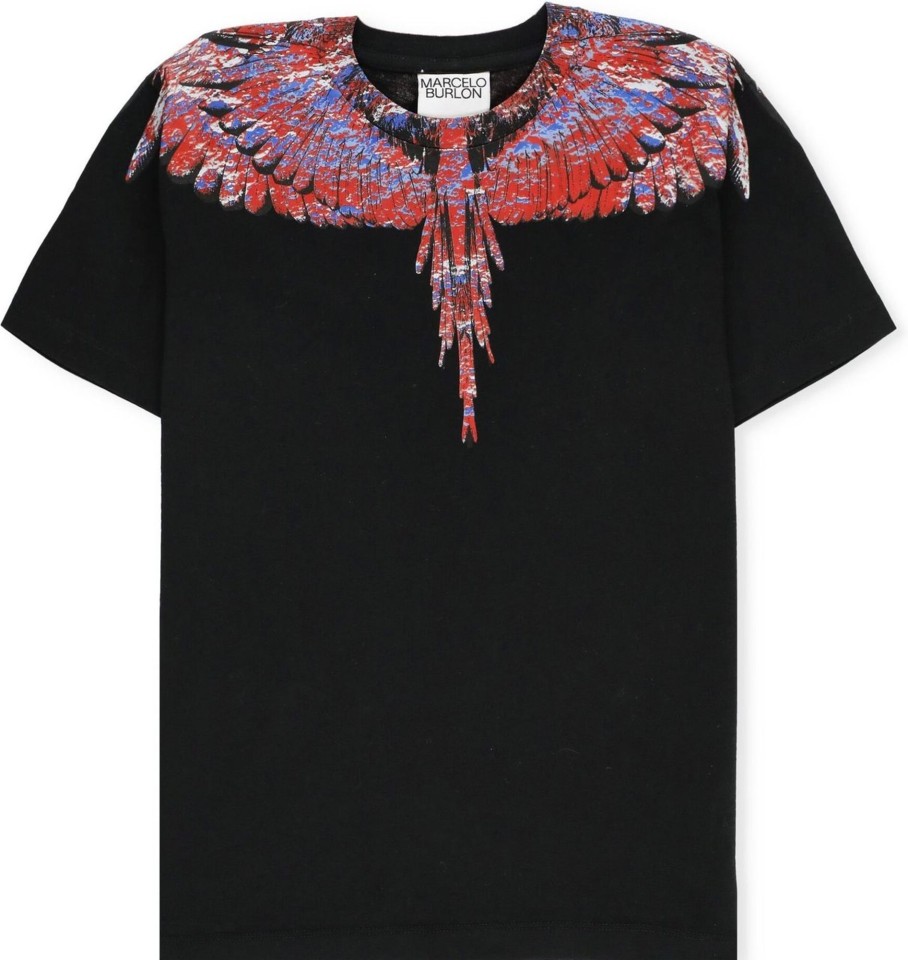 Kids Marcelo Burlon T-Shirts | Marcelo Burlon T-Shirts And Polos Black Zwart