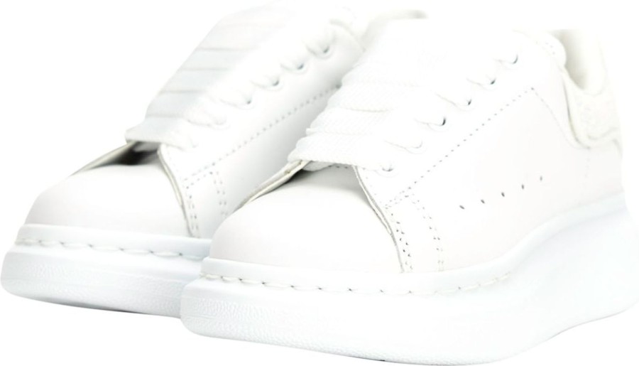 Kids Alexander McQueen Sneakers | Alexander Mcqueen Molly Sneaker Wit-Zilver Glitter Wit