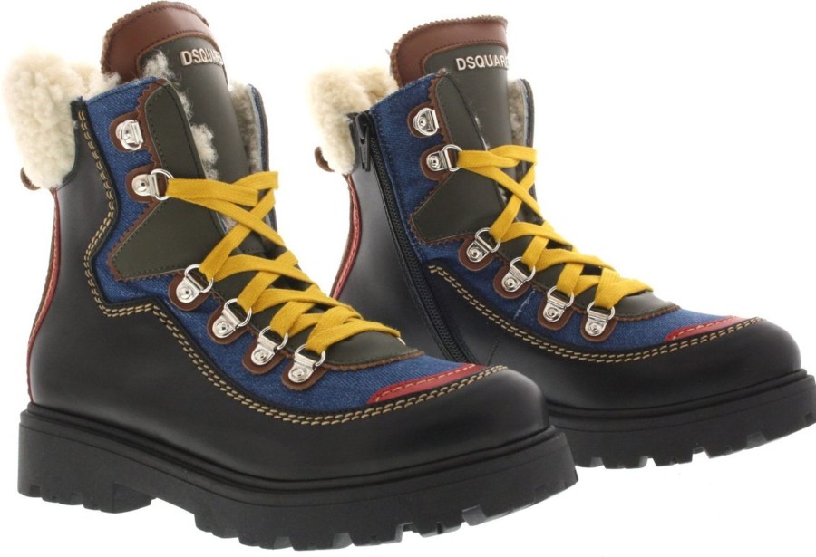 Dames Dsquared2 | Dsquared2 Veterboots - Gaucho Nero Multi Divers