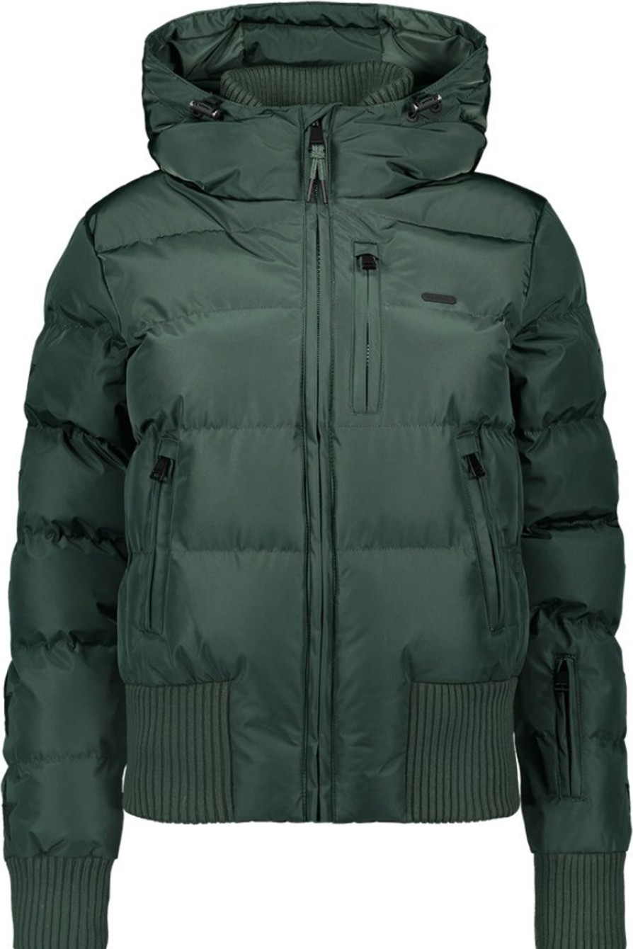 Dames Airforce Sport | Airforce Sport Taos Ski Jacket Star Bottle Green Groen