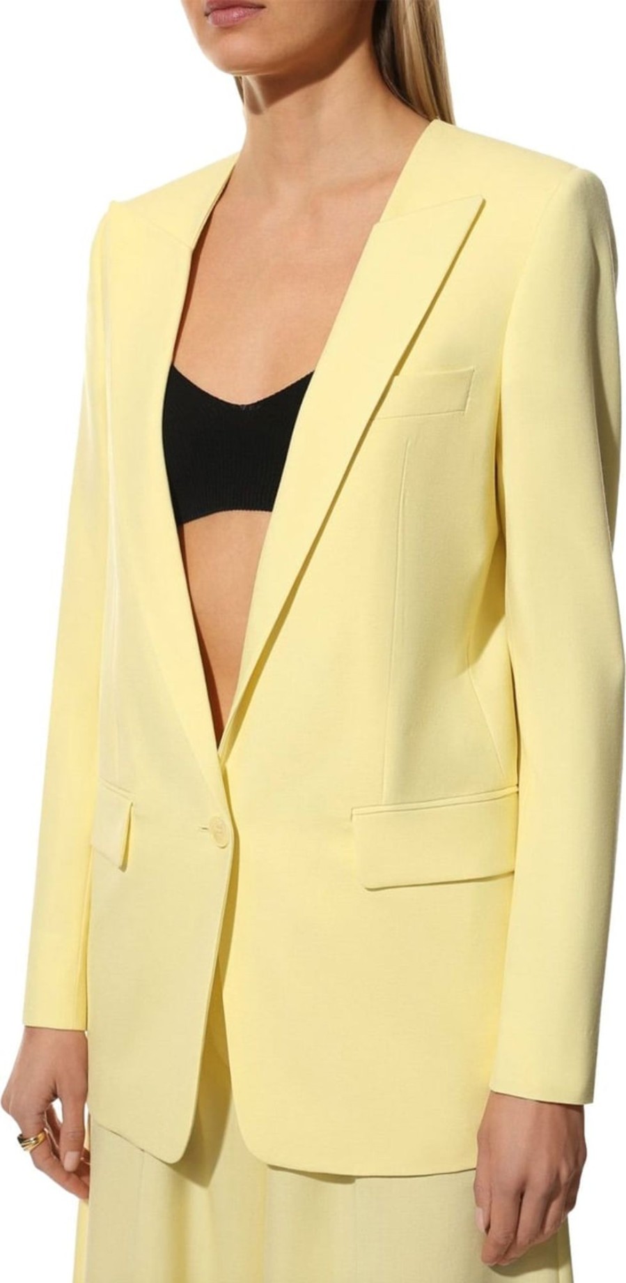 Dames Stella McCartney | Stella Mccartney Stella Mccartney Virgin Wool Blazer Geel