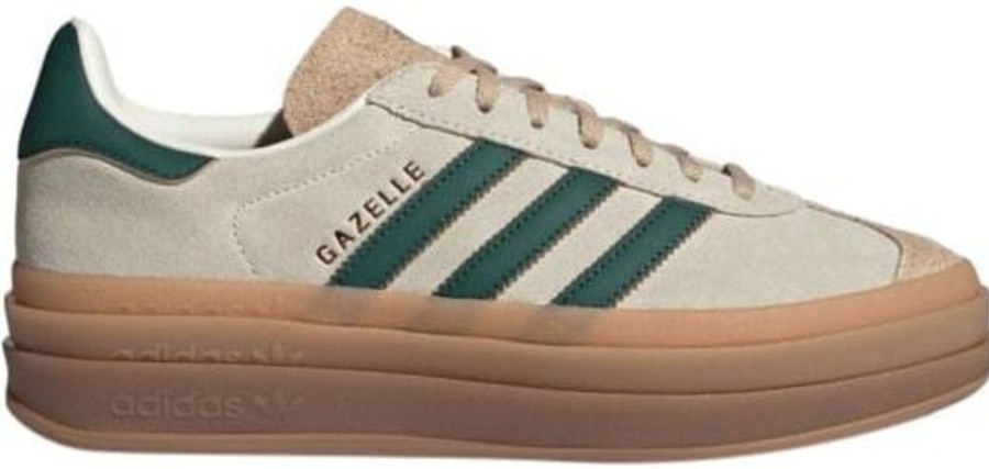 Dames Adidas | Adidas Gazelle Bold W Cream White / Collegiate Green / Magic Beige Wit