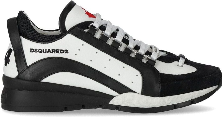 Heren Dsquared2 | Dsquared2 Legendary White Black Sneaker White Wit