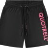 Heren Quotrell | Quotrell Maui Swimshorts | Black/Neon Pink Zwart