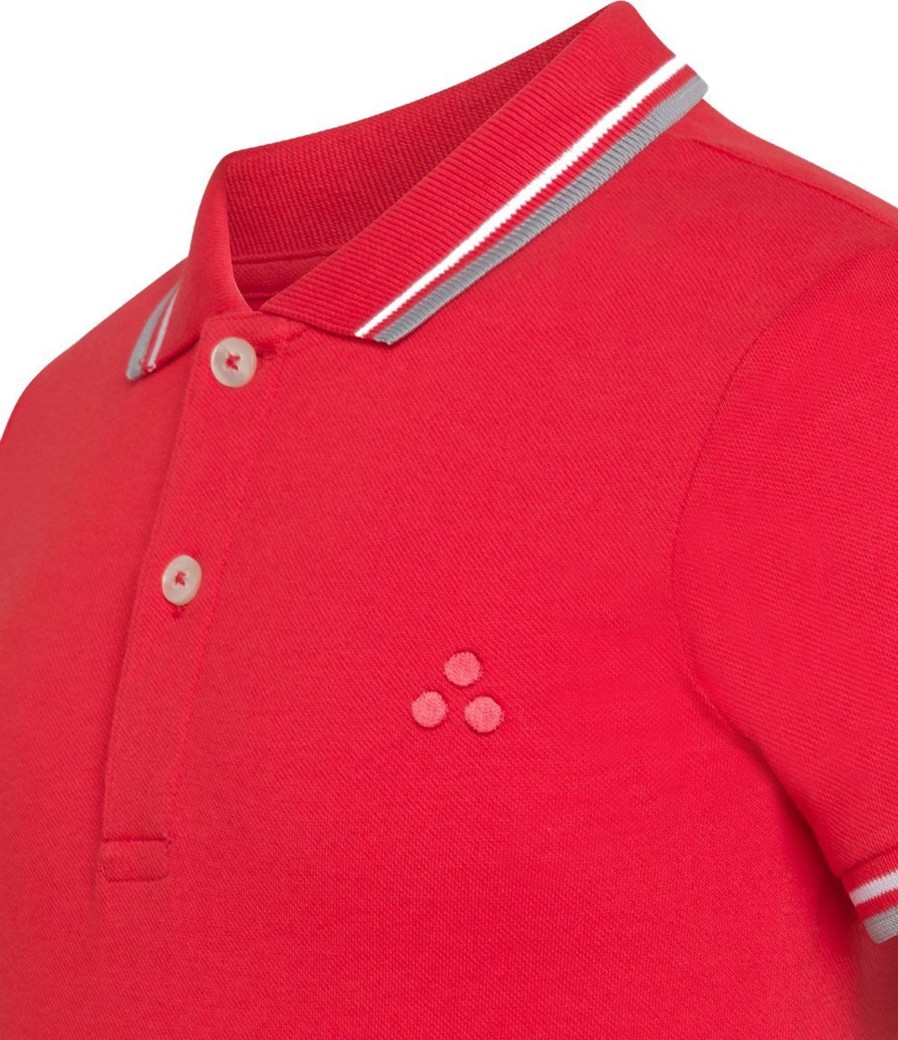 Kids Peuterey Tops | Peuterey New Medinilla Str Kid - Stretchkatoen Polo Met Korte Mouwen Rood