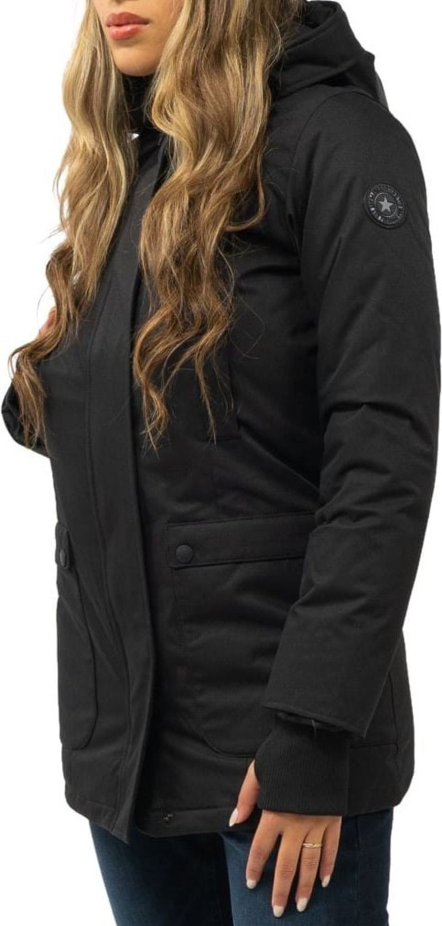 Dames Airforce | Airforce Slimfit Parka Winterjas Zwart