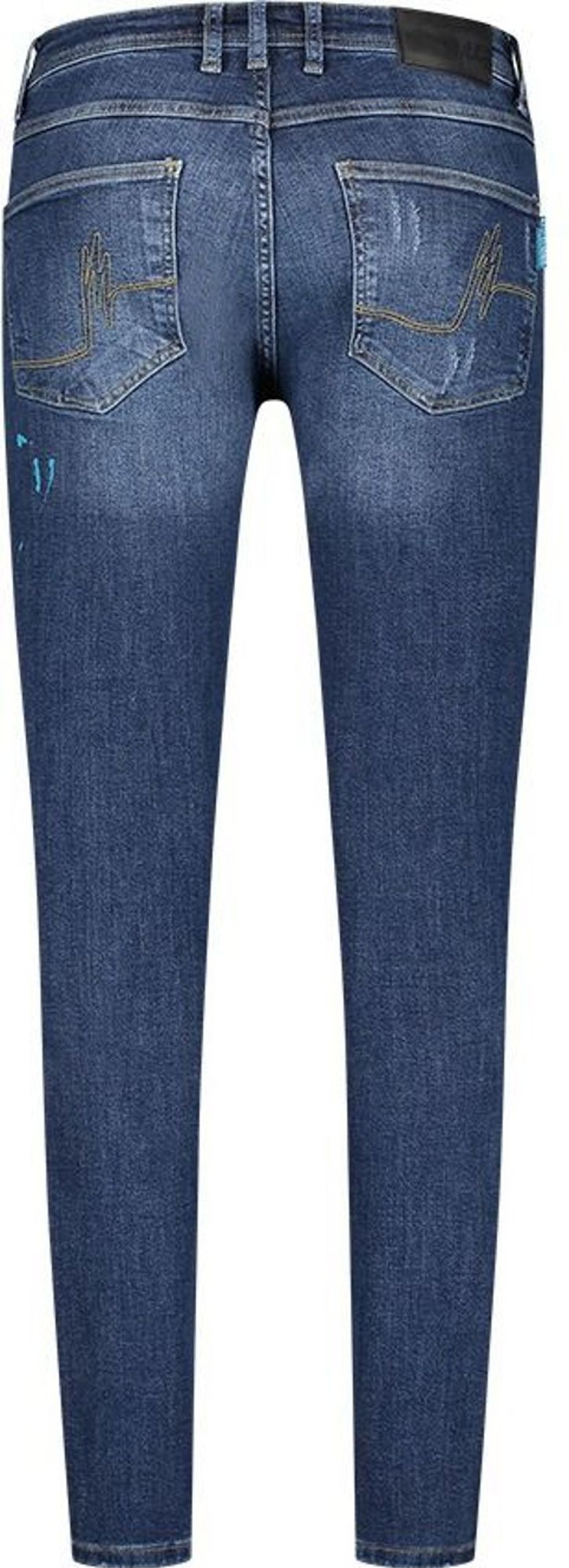 Heren Malelions | Malelions Stained Jeans - Dark Blue Blauw