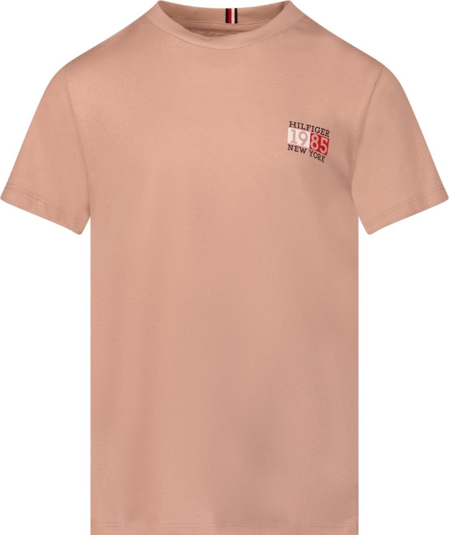 Kids Tommy Hilfiger T-Shirts | Tommy Hilfiger Tommy Hilfiger Kinder Jongens T-Shirt Beige Beige