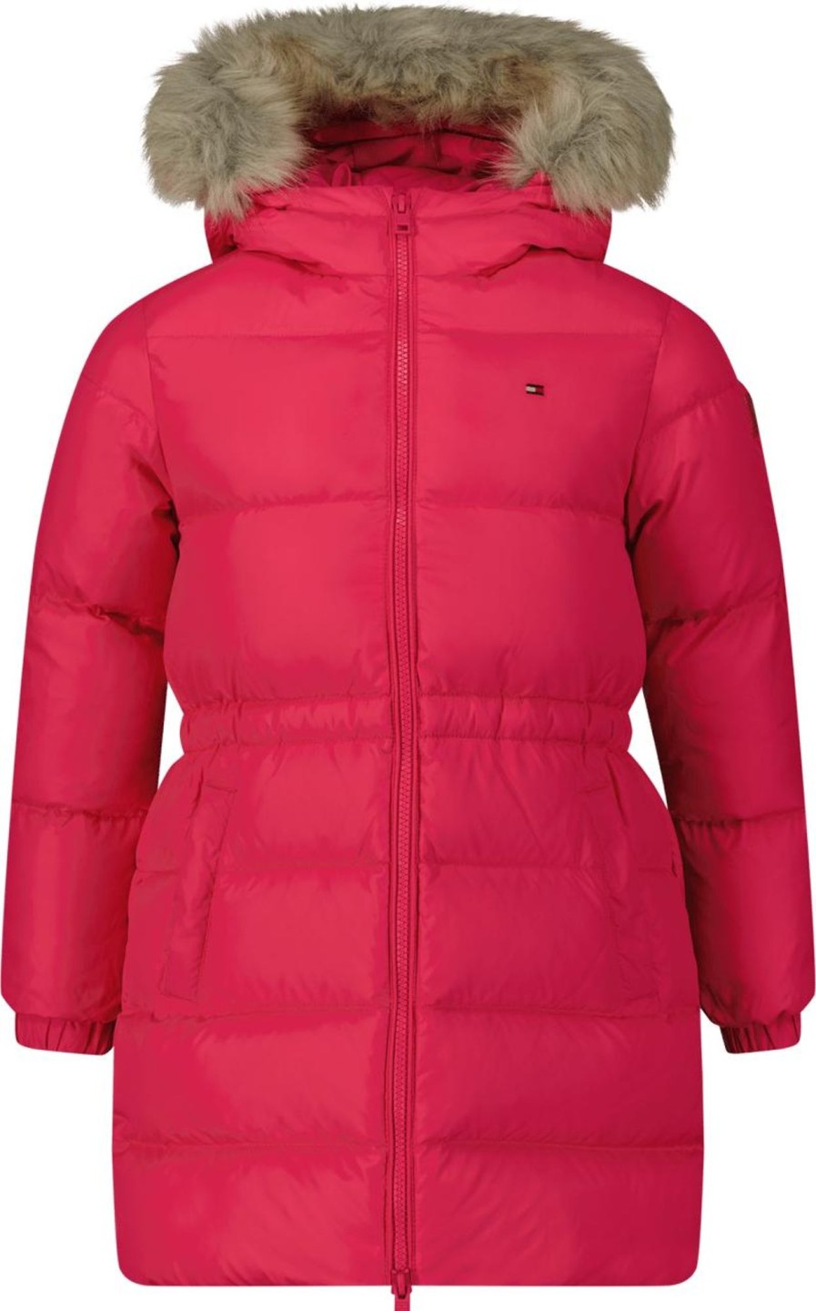 Kids Tommy Hilfiger Tassen | Tommy Hilfiger Tommy Hilfiger Kinder Meisjes Jas Fuchsia Roze