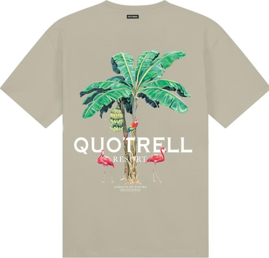 Heren Quotrell | Quotrell Resort T-Shirt | Dark Beige/White Beige