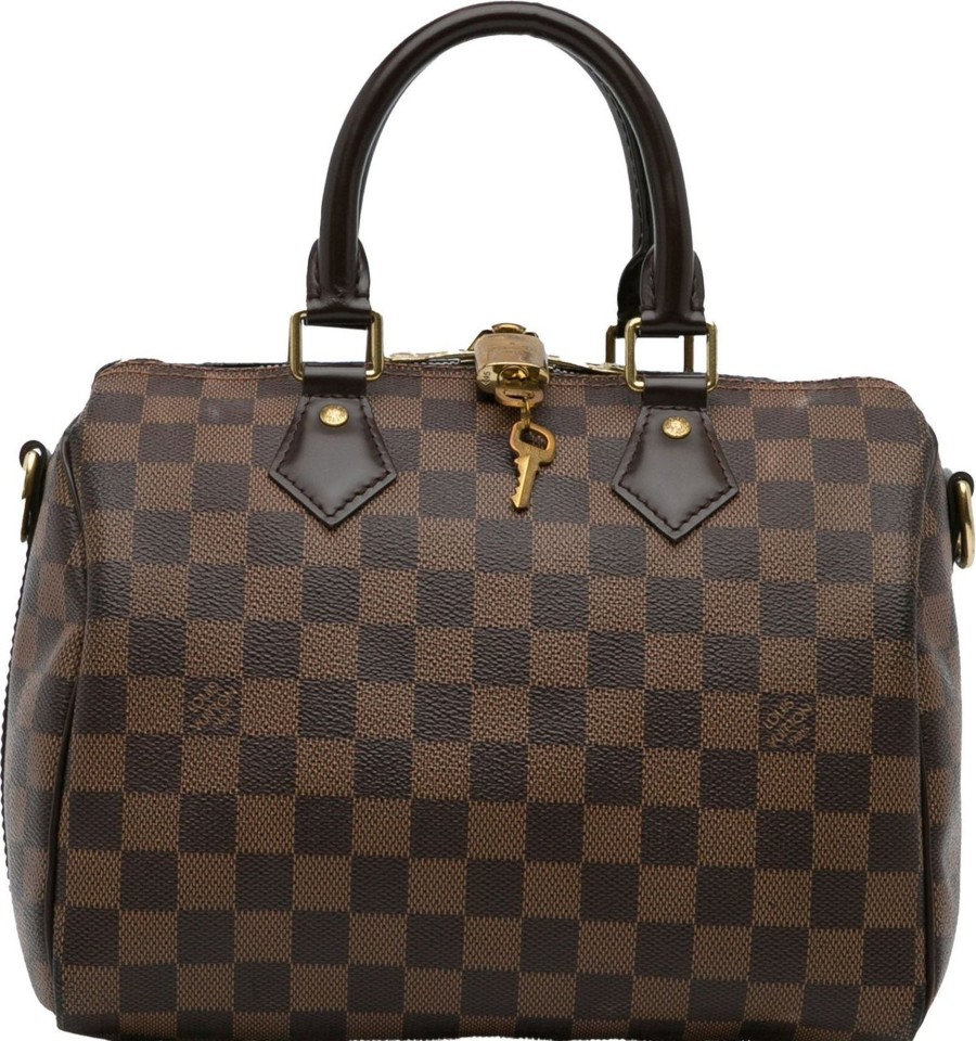 Dames Louis Vuitton | Louis Vuitton Damier Ebene Speedy Bandouliere 25 Bruin