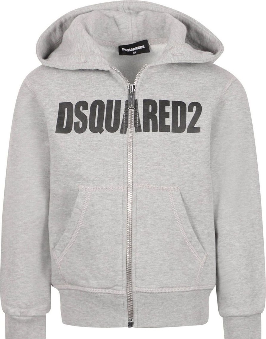 Kids Dsquared2 Vesten | Dsquared2 Grijs Sweatvest Relax Fit Grijs