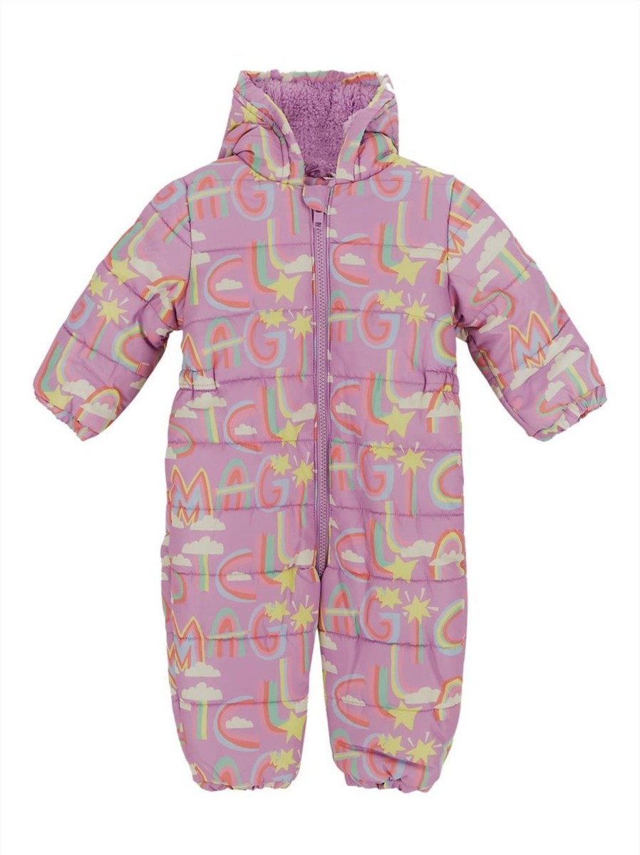 Kids Stella McCartney Badkleding | Stella Mccartney Puffer Ski Suit Paars