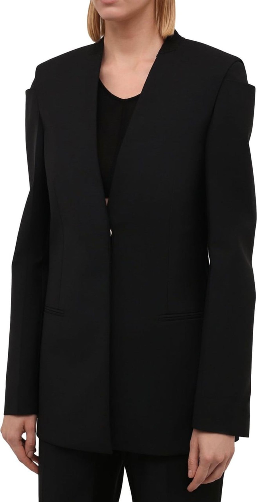 Dames Givenchy | Givenchy Givenchy Collarless Blazer Zwart