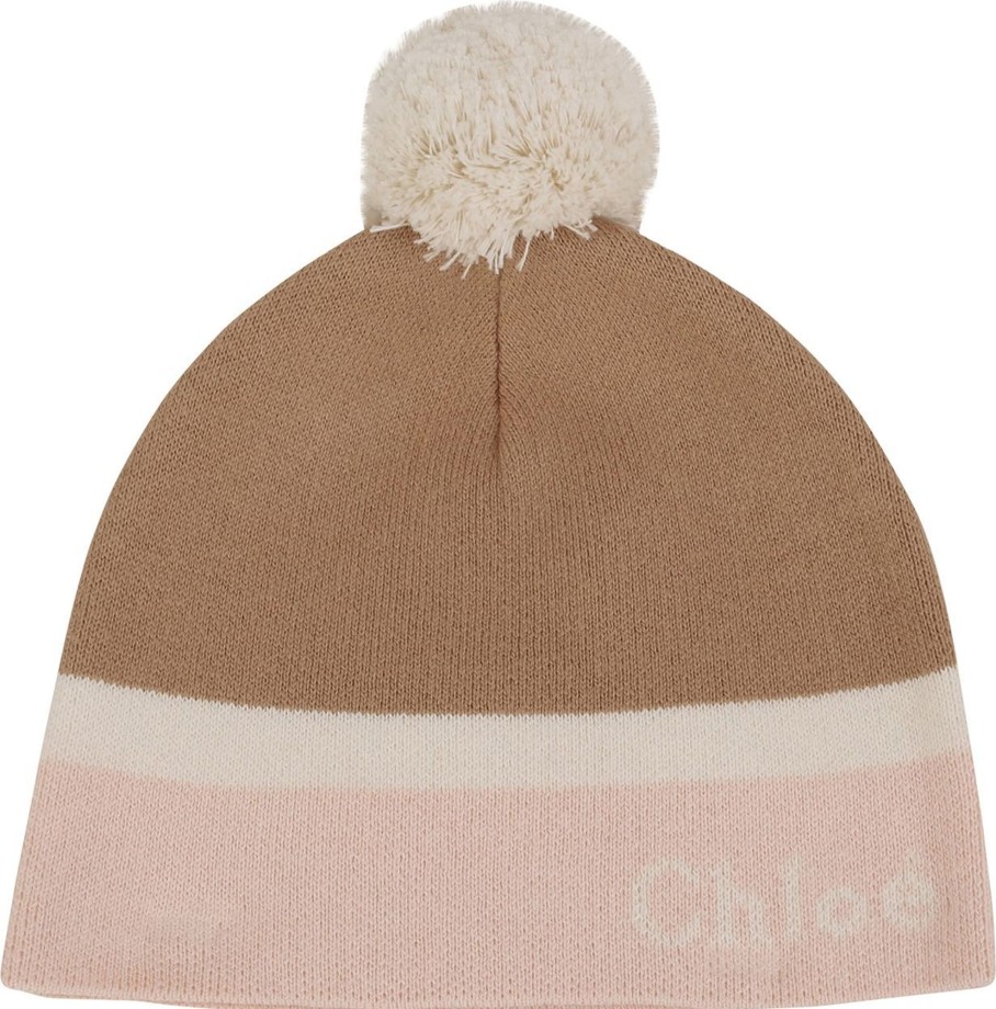 Kids Chloé Mutsen & Petten | Chloe Muts Beige Roze Beige