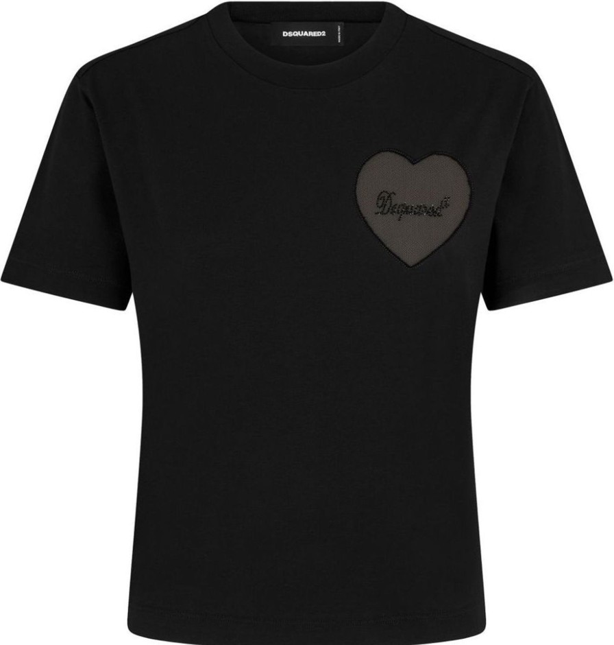 Dames Dsquared2 | Dsquared2 T-Shirts And Polos Black Zwart