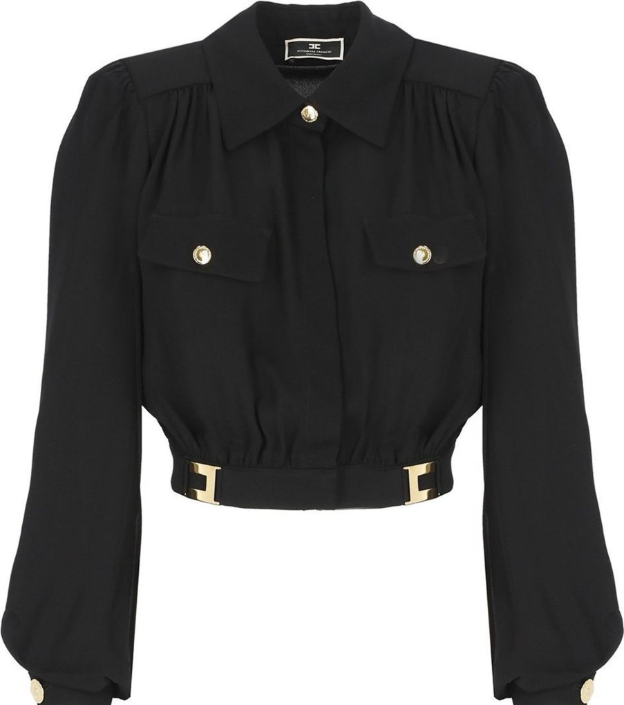 Dames Elisabetta Franchi | Elisabetta Franchi Shirts Black Zwart