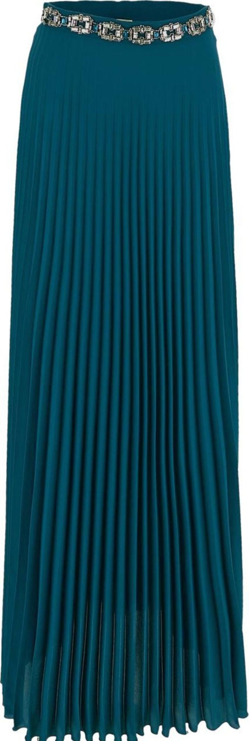 Dames Elisabetta Franchi | Elisabetta Franchi Strass-Embellished Pleated Skirt Blauw