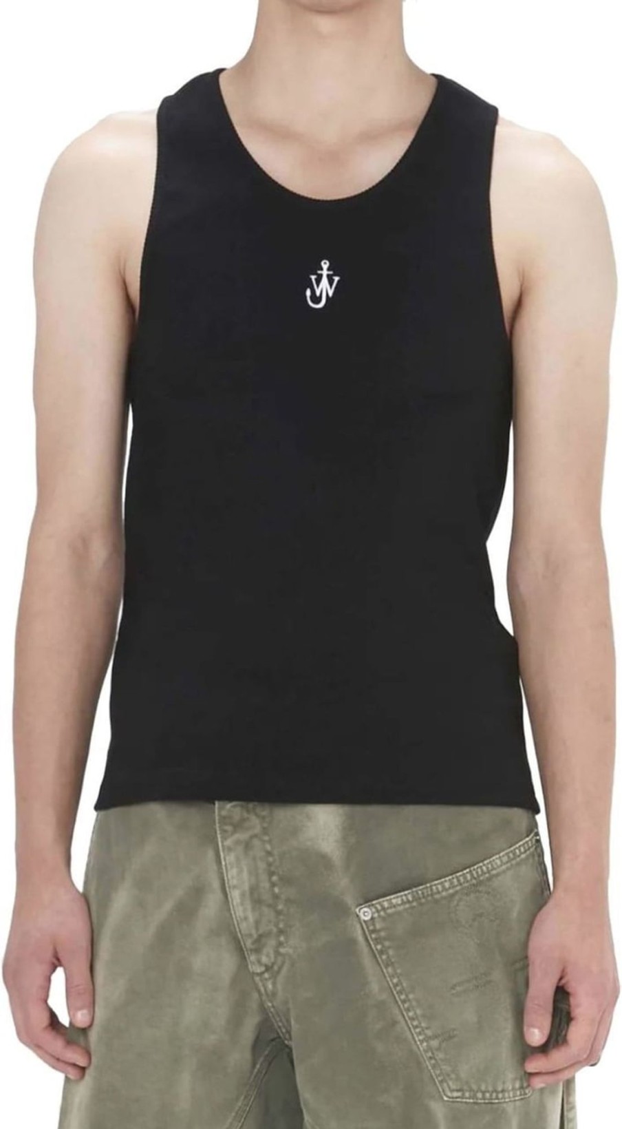 Dames J.W. Anderson | J.W. Anderson Anchor Embroidery Tank Top Black Zwart