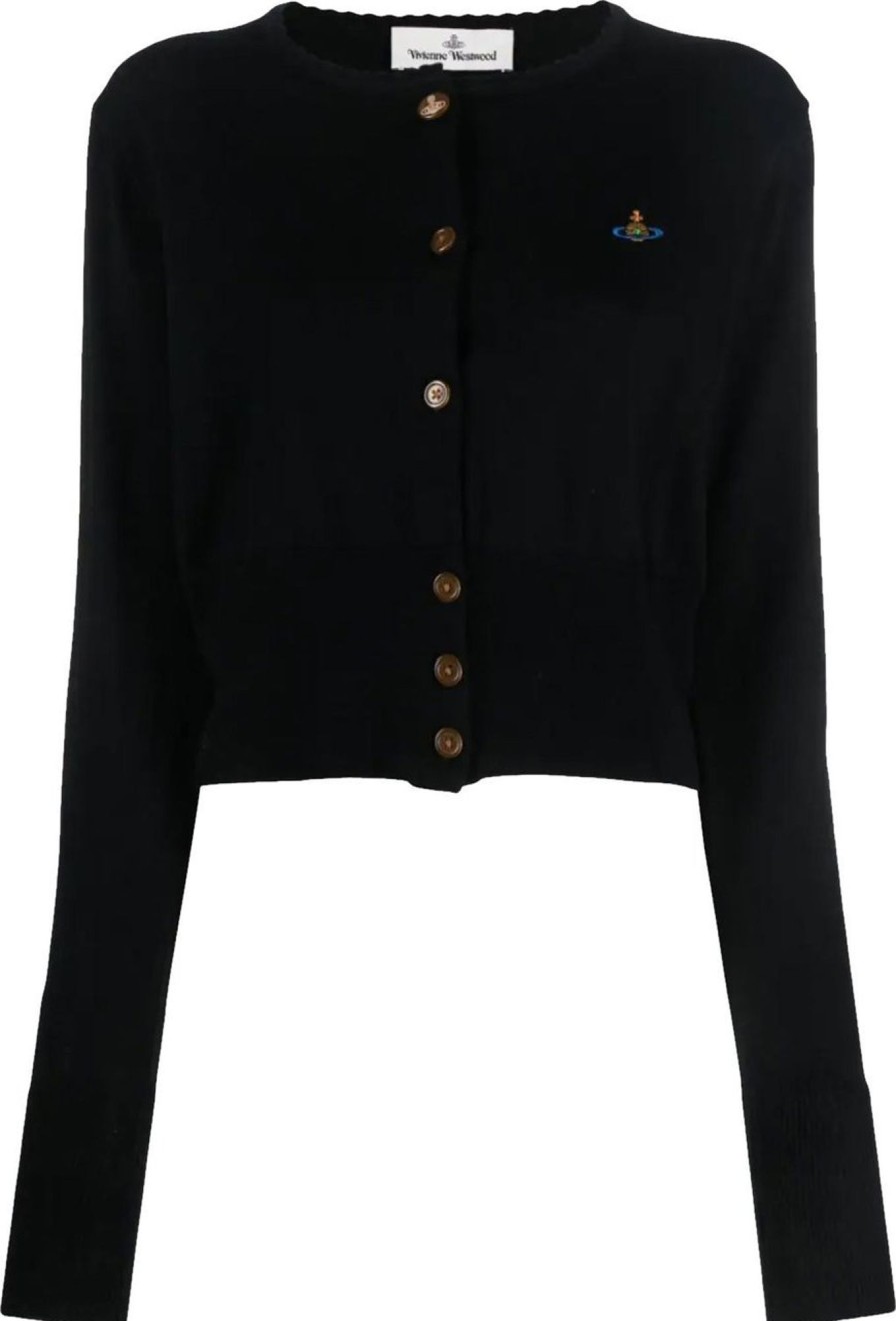 Dames Vivienne Westwood | Vivienne Westwood Bea Cropped Cardigan Black Zwart