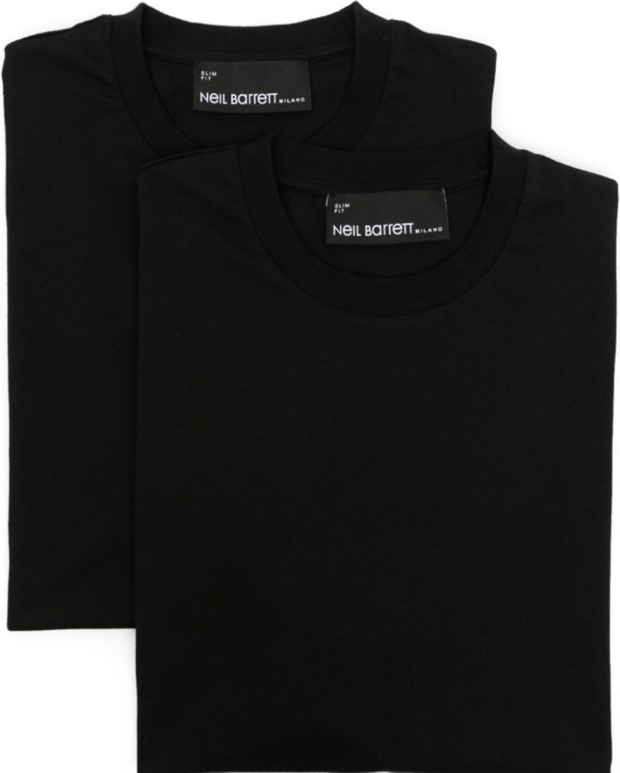 Heren Neil Barrett | Neil Barrett T-Shirts And Polos Black Zwart