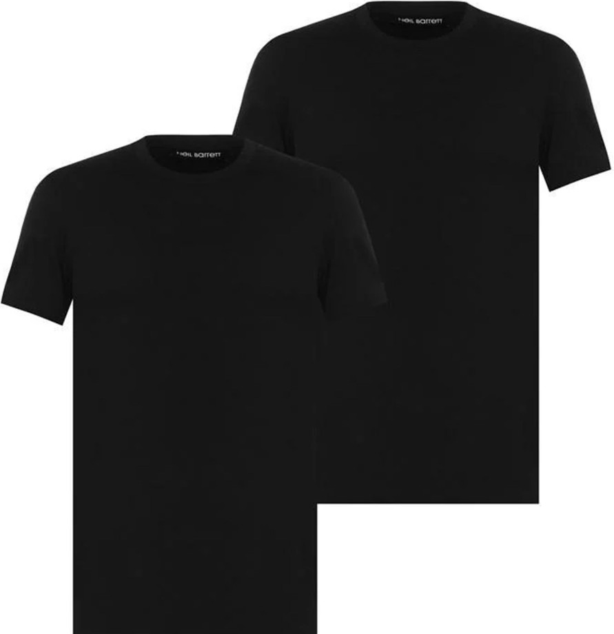 Heren Neil Barrett | Neil Barrett T-Shirts And Polos Black Zwart