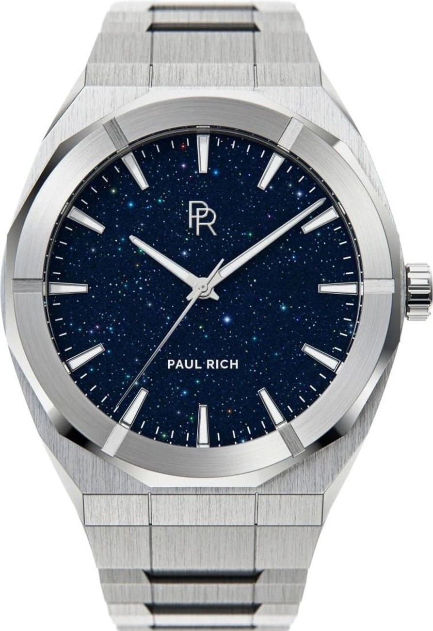 Heren Paul Rich | Paul Rich Cosmic Collection Silver Cos04 Horloge 45 Mm Blauw