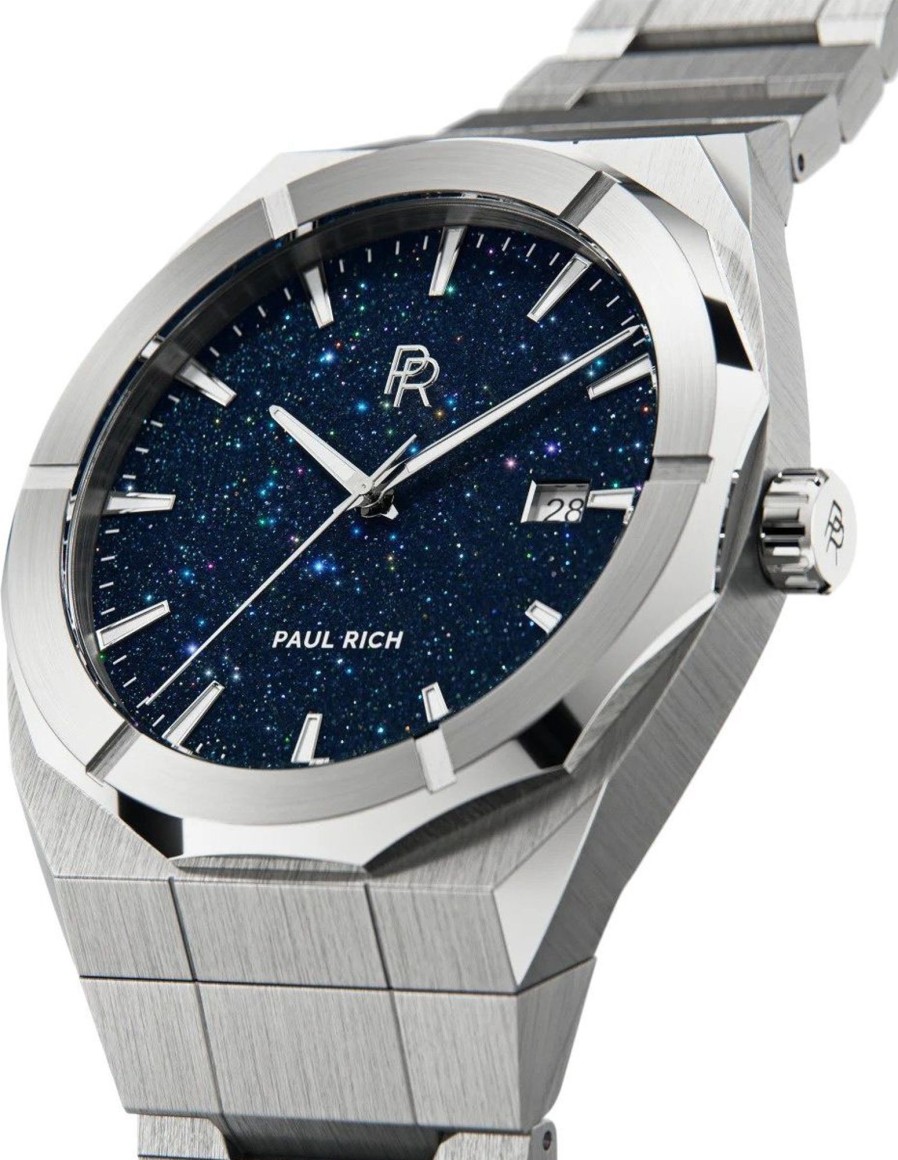 Heren Paul Rich | Paul Rich Cosmic Collection Silver Cos04 Horloge 45 Mm Blauw