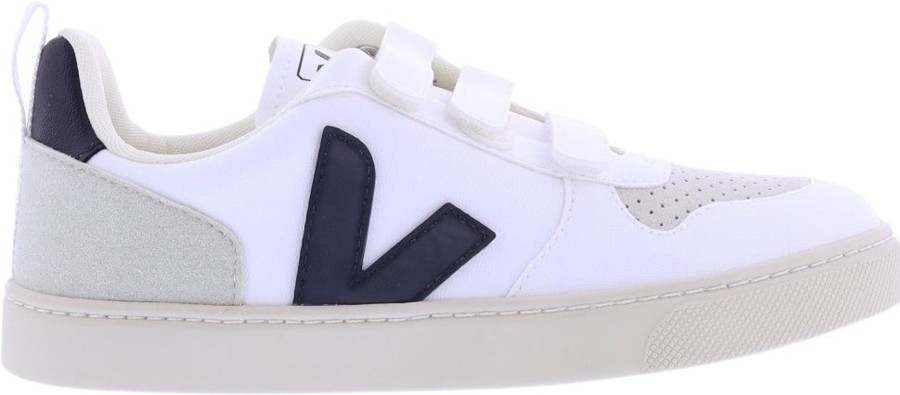 Kids Veja Sneakers | Veja Small-V-10-Velcro Cwl Wit