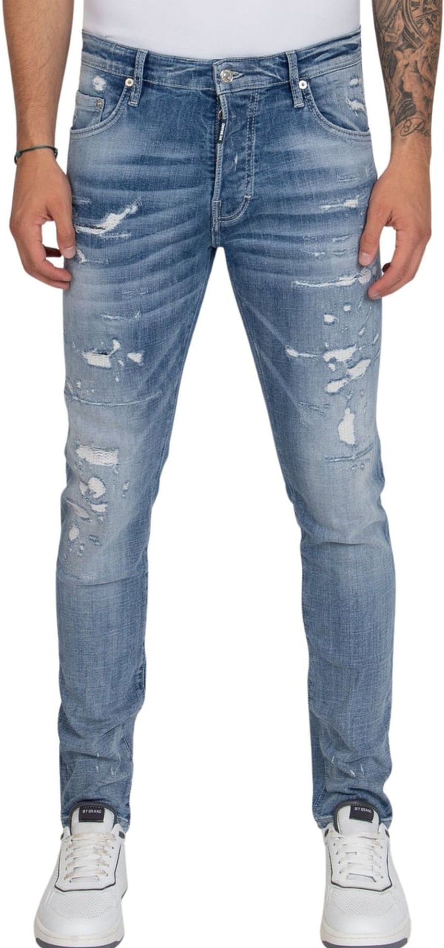 Heren My Brand | My Brand Distresses Jeans Nave Blue Blauw