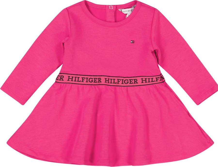 Kids Tommy Hilfiger Jurken | Tommy Hilfiger Tommy Hilfiger Baby Meisjes Jurkje Fuchsia Roze