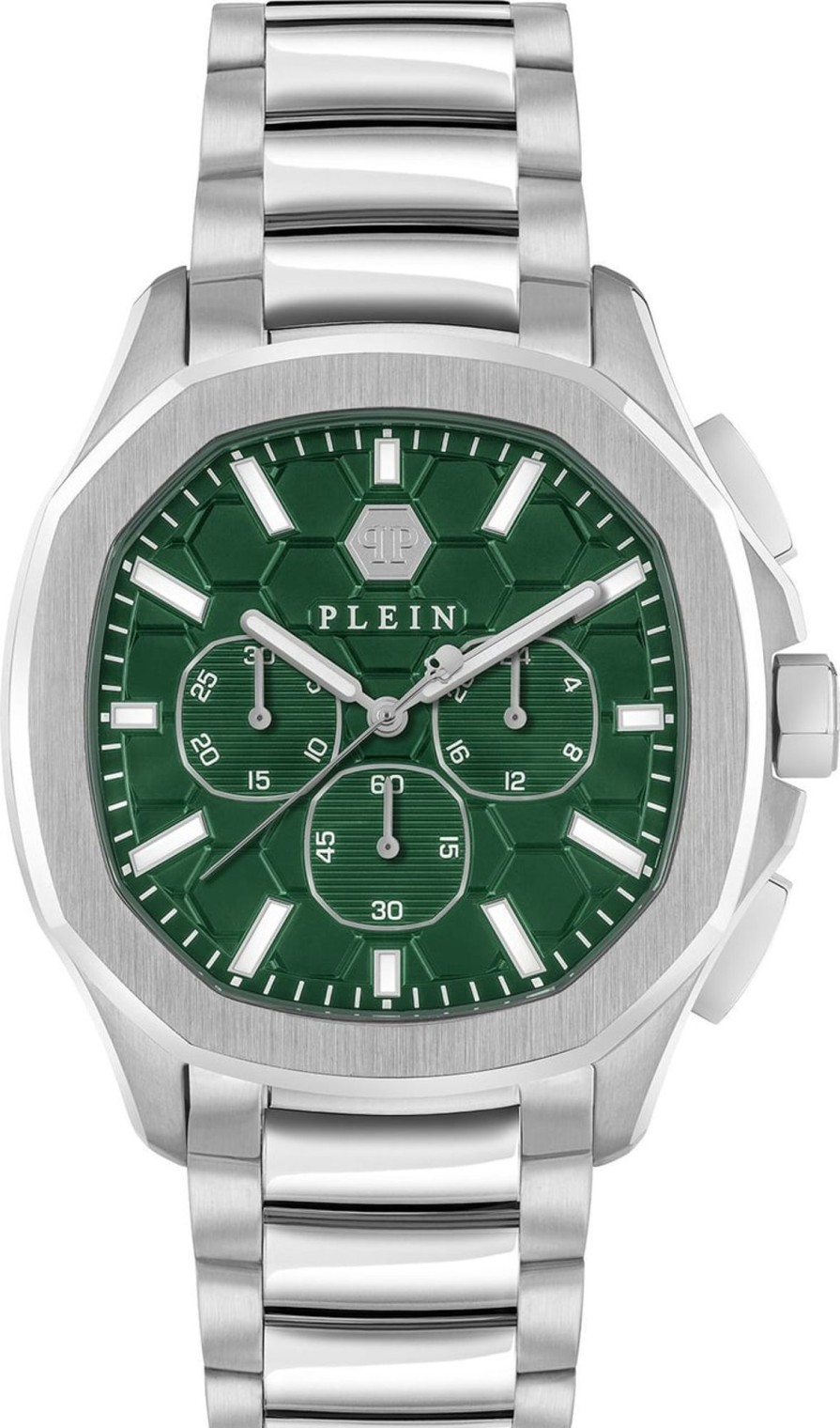 Heren Philipp Plein | Philipp Plein $Pectre Chrono Pwsaa0223 Horloge 44 Mm Groen