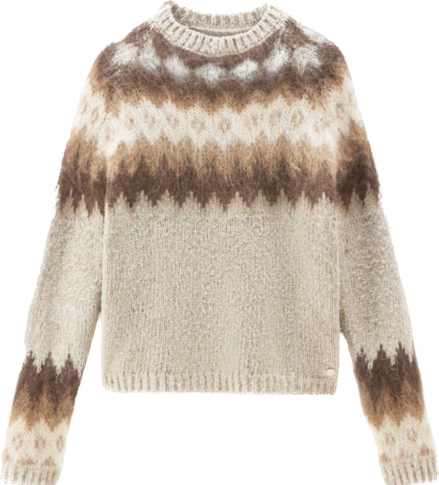 Dames Woolrich | Woolrich Trui Fairisle Beige Beige